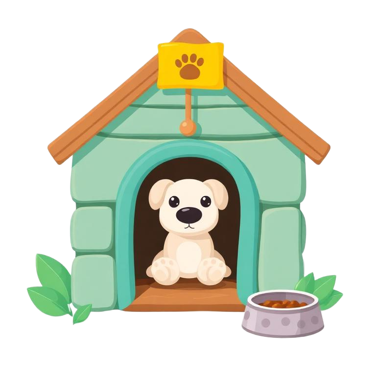 Casita de mascota con bandera de Capitán Pet